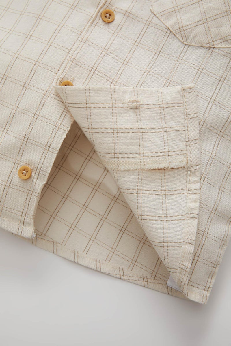 DeFacto Beige BabyBoy Baby Boy Short Sleeve Plaid Shirt Casual - Image 5